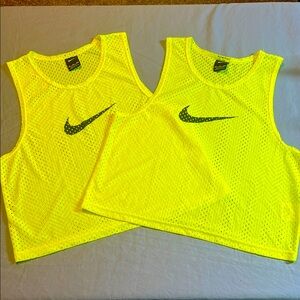 Nike Neon Yellow Mesh Crop Tops Set of 2 S/M